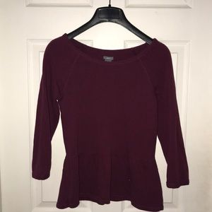 Aerie Maroon peplum sweater